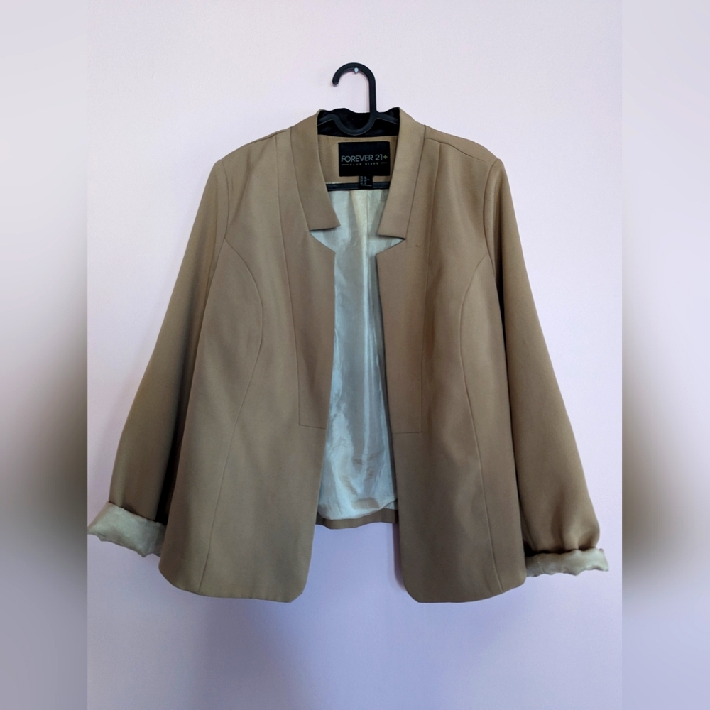 Khaki Tan Notched Lapel Blazer Forever 21 Size XL